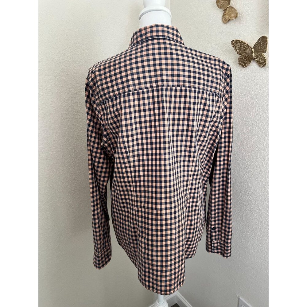 Sold| Pendleton Womens XL Navy & orange Checkered Button-Up Shirt - Picture 5 of 9